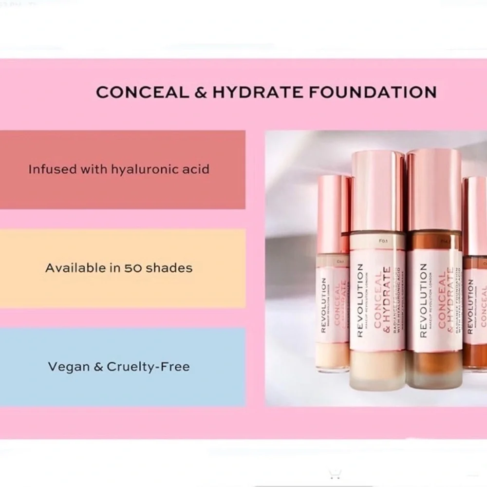 Bundle of Two Makeup REVOLUTION F0.2 CONCEAL & HYDRATE Radiance CONCEALER